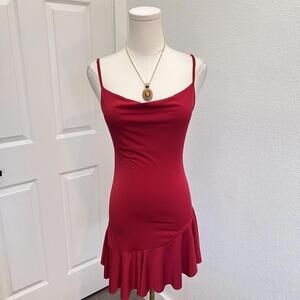 Y2K Style Red Slip Mini Dress